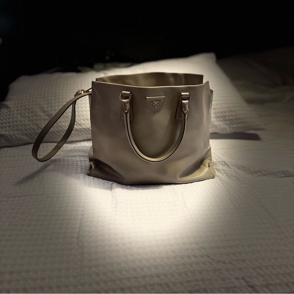 Authentic Prada Light Tan Leather Tote